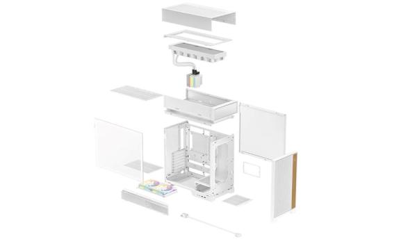 DEEPCOOL Case CL6600 WH,  ATX,  Průhledná bočnice,  vodní chlazení,  bílá12