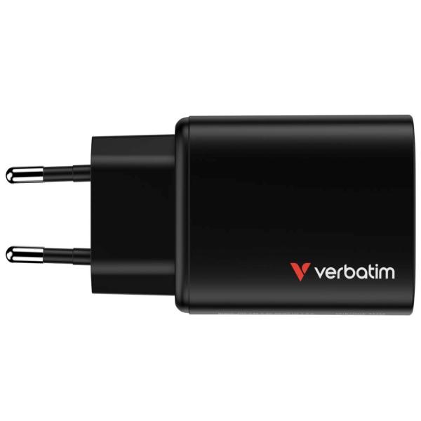 VERBATIM GaN Nabíječka Essentials 65W,  2xUSB-C,  1xUSB-A,  černá4