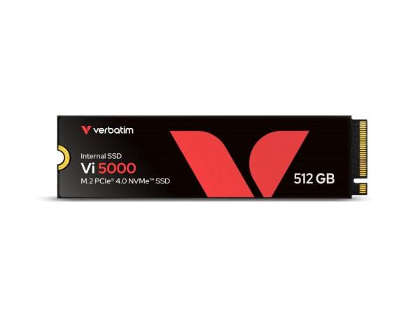 VERBATIM SSD Vi5000 Internal PCIe NVMe M.2 SSD 512GB ,  W2500/  R 5000 MB/ s