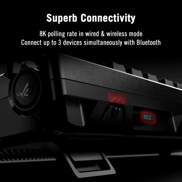 ASUS klávesnice ROG Azoth 96 HE,  Mechanická,  Bezdrátová,  BT,  RF 2.4GHz,  US,  černá13