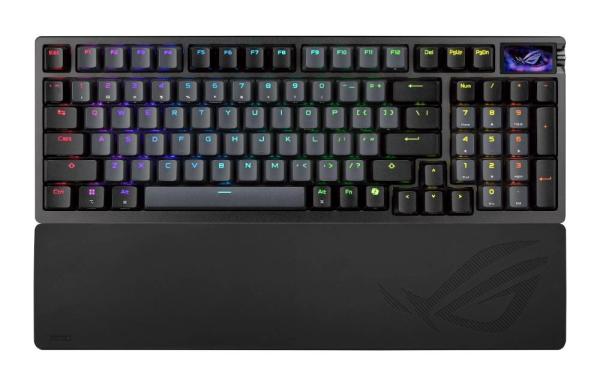 ASUS klávesnice ROG Azoth 96 HE,  Mechanická,  Bezdrátová,  BT,  RF 2.4GHz,  CZ/ SK,  černá