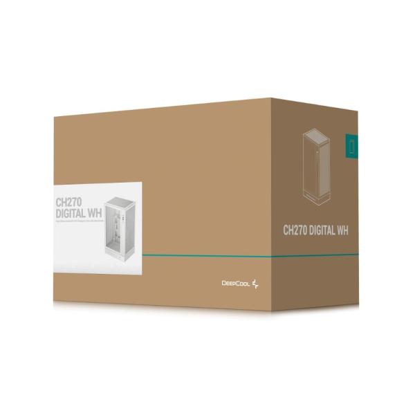 DEEPCOOL Case CH270 PLUS,  mATX,  Průhledná bočnice,  bílá10