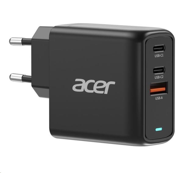 Acer GAN 67W PD charger, 2xUSB-C, 1xUSB-A čierny