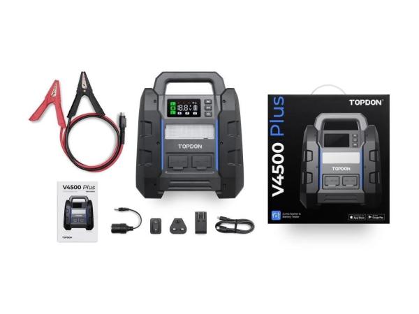 BAZAR - TOPDON startér a tester autobaterie V4500 Plus - Poškozený obal (Komplet)4