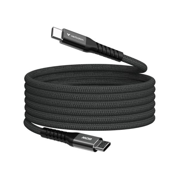VERBATIM Kabel USB-C Sync & Charge,  60W,  Magnetický,  120cm,  černá