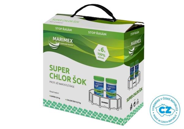 Marimex Super Chlor Šok 2x 0, 9 kg - bazénová chemie - ŘASY