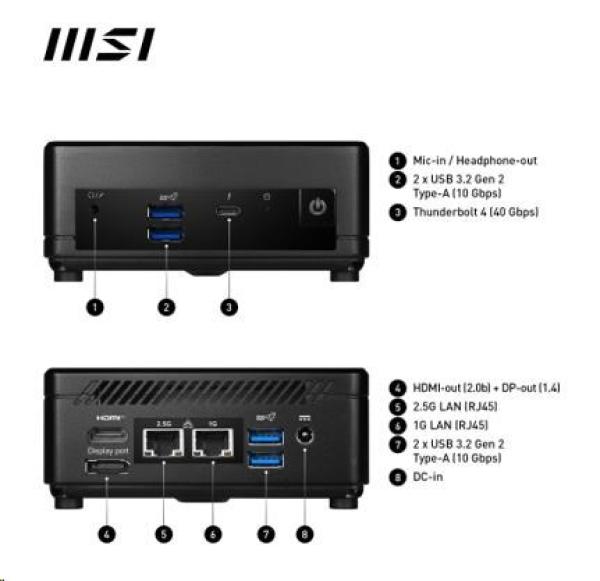 MSI PC Cubi 5 1M-484BEU,  Core 3 100U,  8GB,  N/ A,  N/ A,  No OS,  Black7
