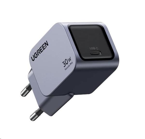 UGREEN síťová rychlonabíječka Nexode Pro 30W 1-Port USB-C,  GaN,  stříbrná1