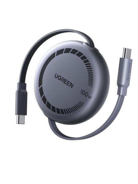 UGREEN navíjecí kabel USB-C,  1m,  stříbrná