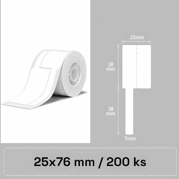 Niimbot štítky na kabely T 25x76mm 200ks Bílé pro B21,  B21S,  B3,  B1S1