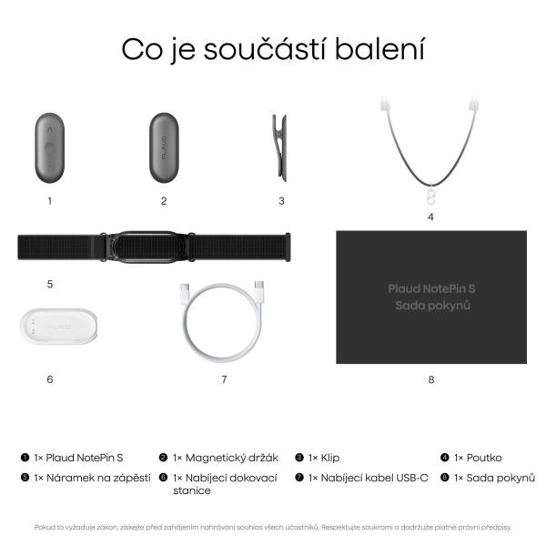 PLAUD Note Pin S Purple - AI hlasový záznamník + náramek a šňůrka na krk10