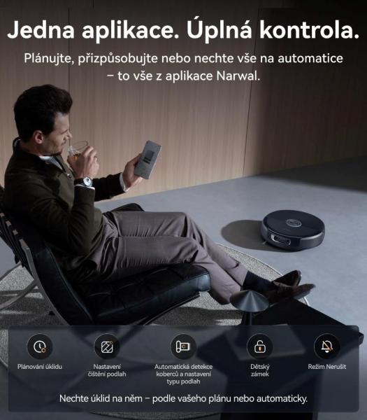 Narwal Flow2 compact station - AI robotický vysavač s pásovým mopem a samočistící stanicí s napojením na odpad9