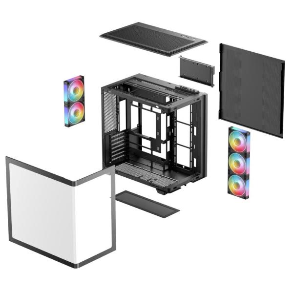 DEEPCOOL Case CG590U 5F,  ATX,  Průhledná bočnice,  5x120mm ARGB Fan,  černá7
