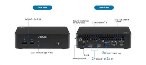 ASUS NUC 16 Pro NUC16GDK/ Core Ultra 7-356H/ DDR5/ USB 7x/ 2x LAN/ WiFi/ Intel Graphics/ M.2/ L6 Kit/ EU power cord7