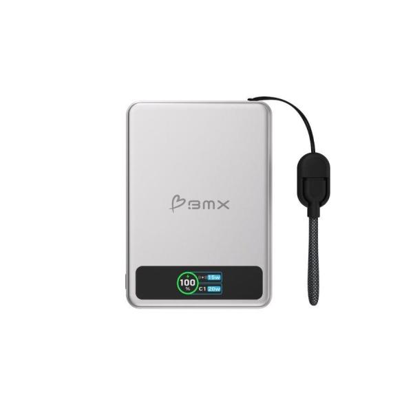 BMX SolidSafe™ 5K Solid-State Magnetic Power Bank,  Silver