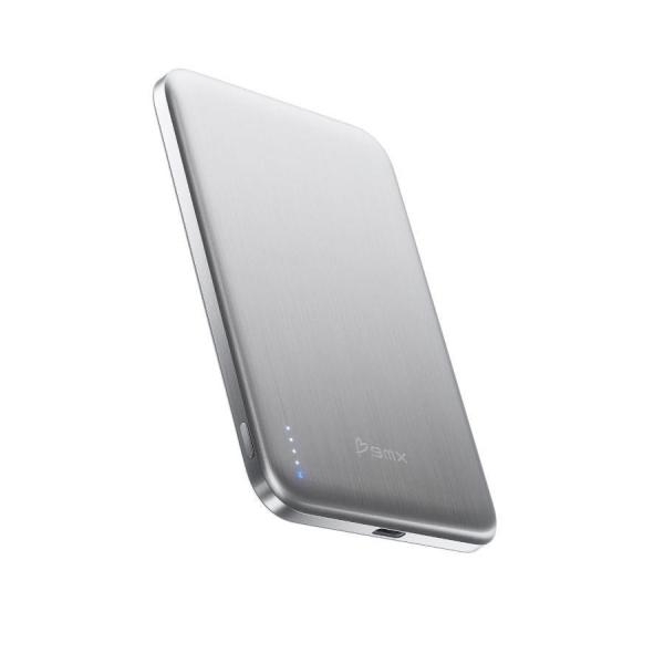 BMX SolidSafe™ Air Titanium 5K Qi2 Wireless Magnetic Power Bank,  Silver