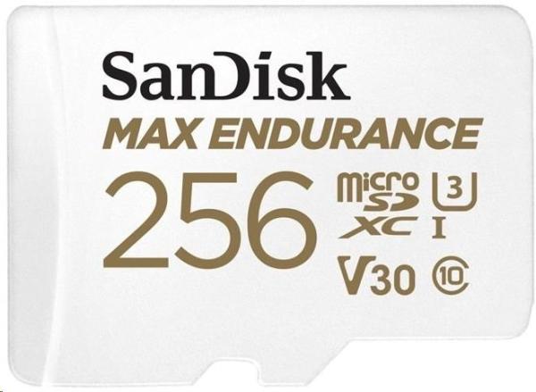 SanDisk MicroSDHC karta 256GB MAX Endurance + adaptér,  120, 000 hodin