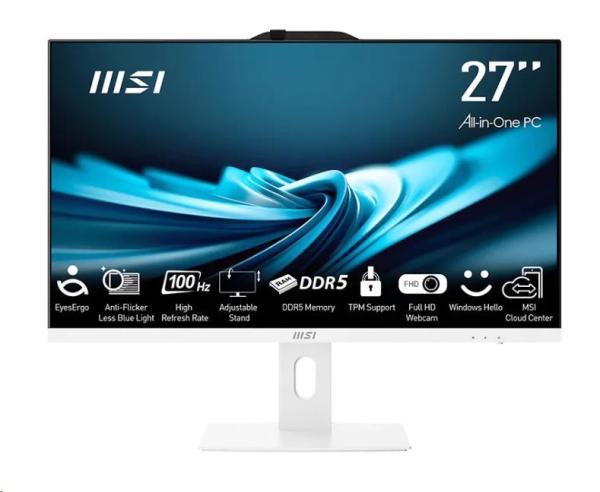 MSI PC AiO PRO AP272P 14M-1086XEU,  Core i3 14100,  27" FHD,  Anti-Glare,  Non-Touch,  16GB,  512GB SSD,  N/ A,  No OS,  White