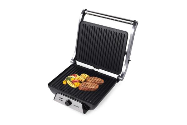 BAZAR - Orava Grillchef 4 elektrický kontaktní gril,  2000 W,  regulace teploty,  manuální ovládání,  tepelně izolovaná ruko