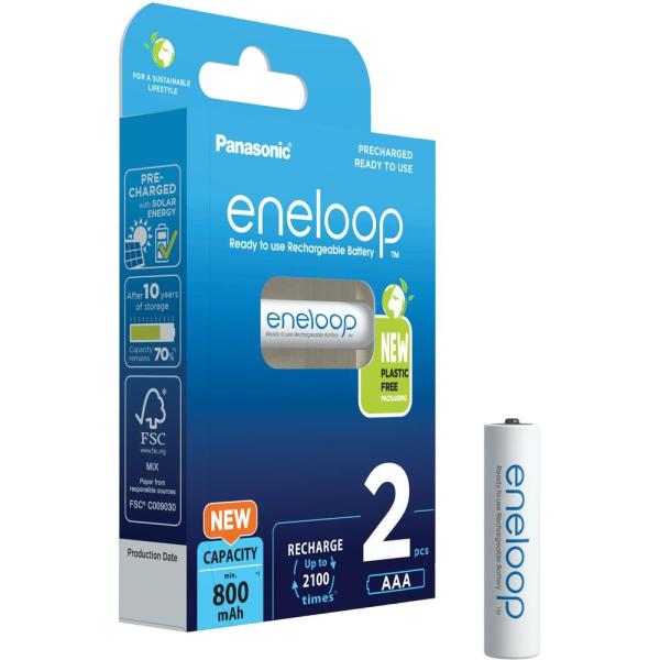 PANASONIC HR03 AAA 4MCCE/ 2BE ENELOOP N,  800 mAh (Blistr 2ks)