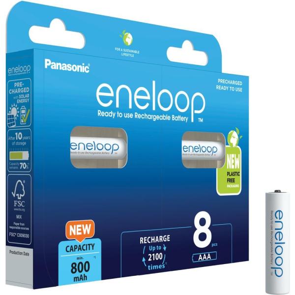 PANASONIC HR03 AAA 4MCCE/ 8BE ENELOOP N,  800 mAh (Blistr 8ks)