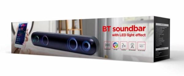 GEMBIRD Soundbar SPKBT-BAR400L, Bluetooth, 2x5W, LED podsvícení, černá5