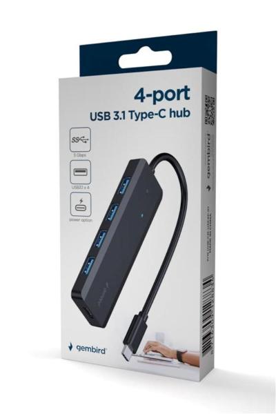 GEMBIRD hub,  4-port USB 3.1 (Gen 1),  Type-C2