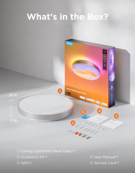 Govee Ultra RGBICWW Smart duální kulaté stropní světlo 5000lm 53cm Matter8