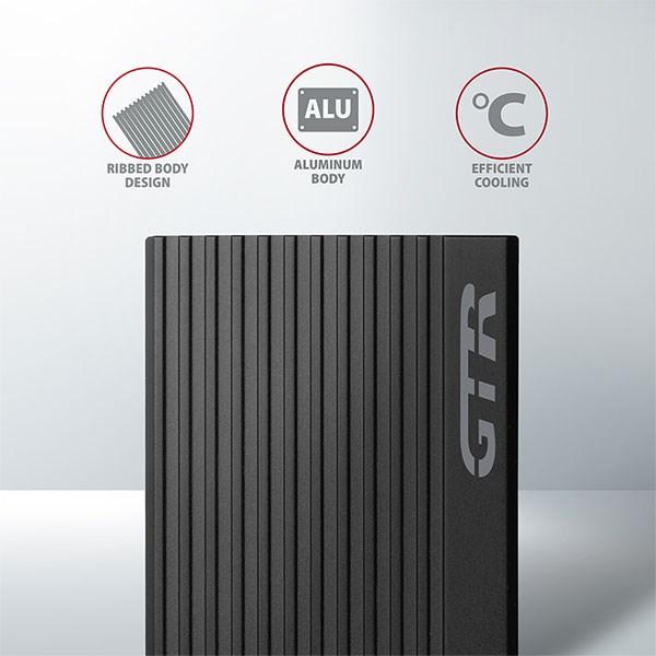 BAZAR - AXAGON EEM2-GTR,  USB-C 3.2 Gen 2 - M.2 NVMe SSD kovový THIN RIB box - Po opravě (Náhradní krabice)2