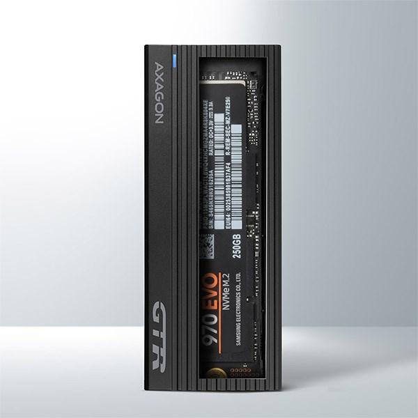BAZAR - AXAGON EEM2-GTR,  USB-C 3.2 Gen 2 - M.2 NVMe SSD kovový THIN RIB box - Po opravě (Náhradní krabice)4