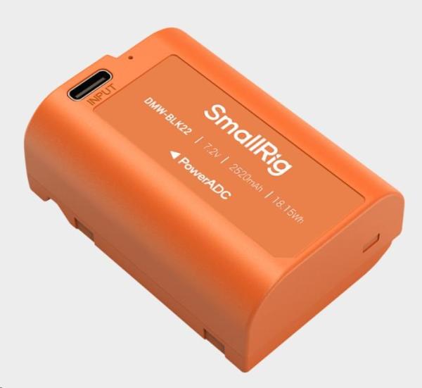 SmallRig 4979 Camera Battery USB-C Rechargeable DMW-BLK22 Orange