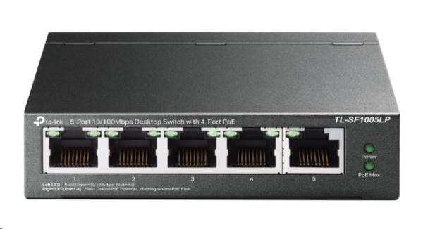 TP-Link switch TL-SF1005LP v3.40 (P/ N:1700000439) (5x100Mb/ s,  4xPoE,  41W,  fanless)