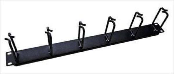 19" vyvazovací panel LEXI-Net 1U,  celokovový,  6x úchyt 40x80mm,  černý