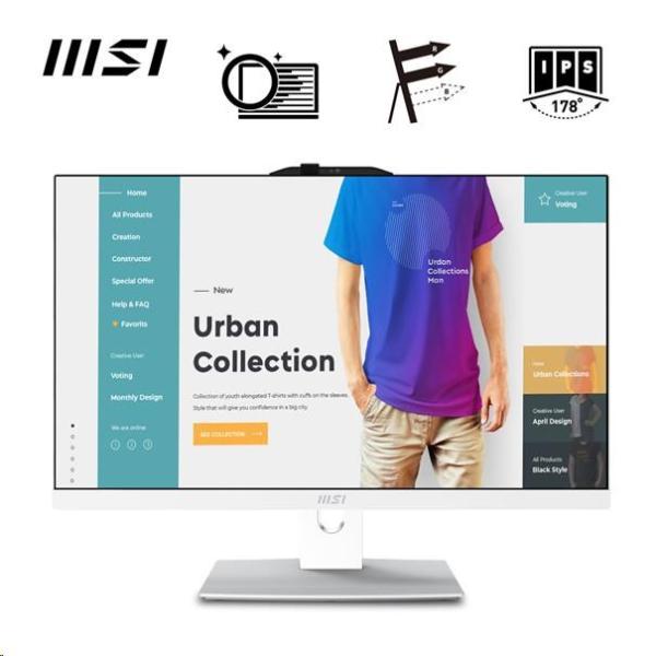 MSI PC AiO Modern AM242P 1M-2089XEU,  Core 5 120U,  23.8 FHD,  Anti-Glare,  Non-Touch,  16GB,  512GB SSD,  N/ A,  No OS,  White9