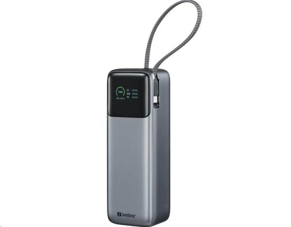 Sandberg All-in1 Powerbank 27000 mAh PD 240W, powerbanka s USB-C káblom, čierna
