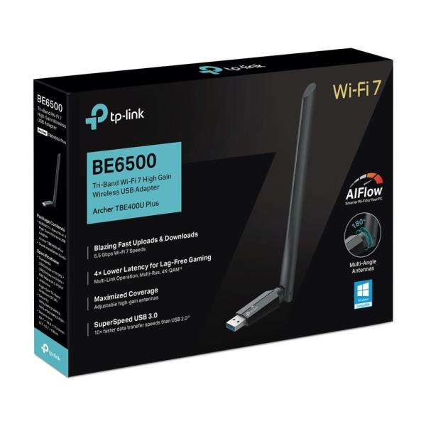 TP-Link Archer TBE400U Plus WiFi7 USB adapter (BE6500, 2, 4GHz/ 5GHz/ 6GHz, USB3.0)4