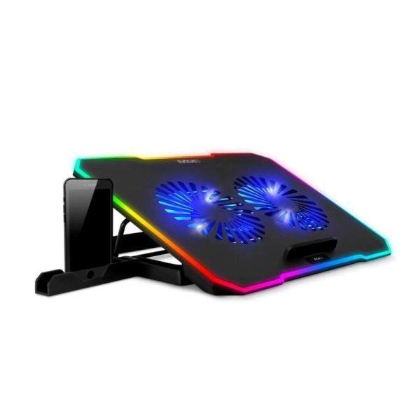 EVOLVEO CoolPro, chladiaca podložka pod notebook do 17", 2x ventilátor, RGB podsvietenie