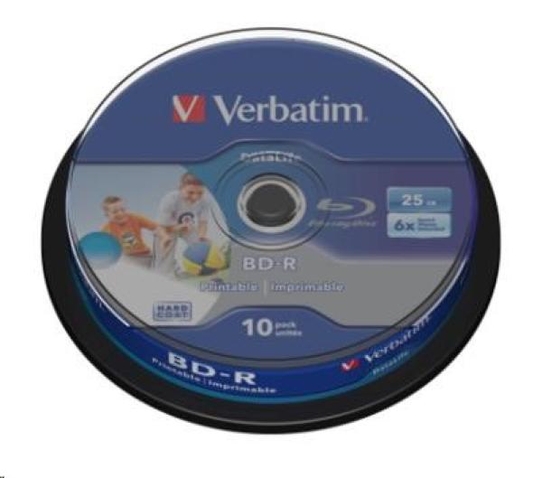 VERBATIM BD-R SL Datalife (10-pack)Blu-Ray/ Spindle/ 6x/ 25GB Wide Printable