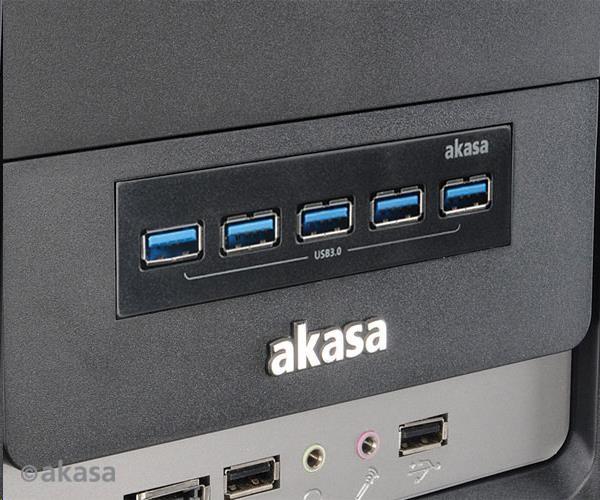 AKASA HUB USB InterConnect Pro 5S,  pozícia do 3, 5",  5x USB 3.0,  interné1