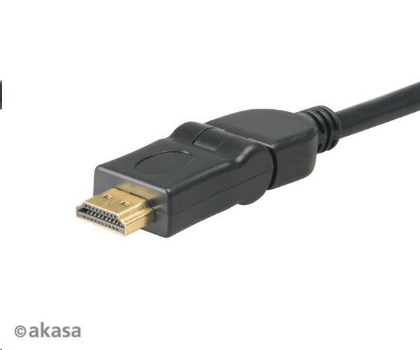 Kábel AKASA HDMI Premium,  podpora Ethernetu,  rozlíšenie 2K a 4K,  pozlátené konektory,  2 m