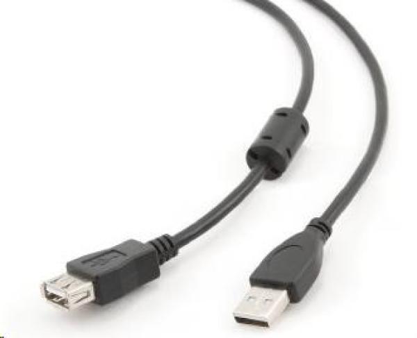 Kábel USB GEMBIRD 2.0 A-A predĺženie 4, 5 m (čierne,  HQ s feritovým jadrom)