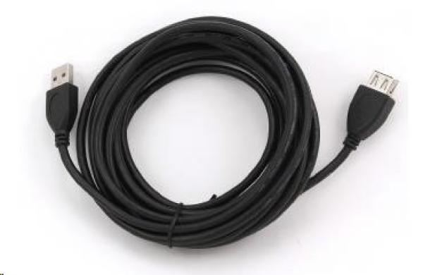 Kábel USB GEMBIRD 2.0 A-A predĺženie 4, 5 m (čierne,  HQ s feritovým jadrom)1