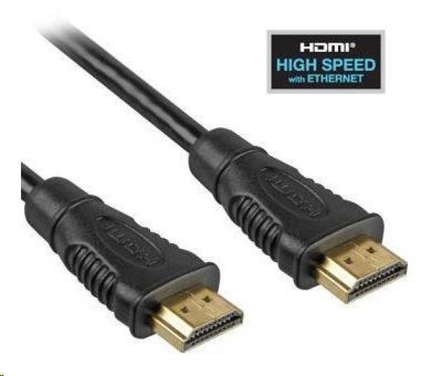 PREMIUMCORD HDMI kábel na HDMI 0, 5 m (v1.4,  3D,  pozlátené kontakty,  tienené)