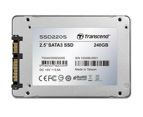 TRANSCEND SSD 220S 240GB,  SATA III 6Gb/ s,  TLC,  hliníkové puzdro5
