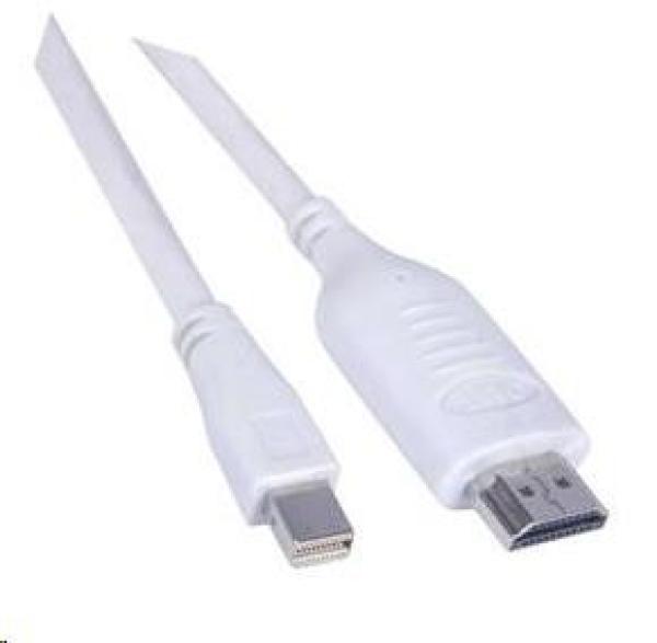 PREMIUMCORD Mini DisplayPort - HDMI kábel 5 m,  biely