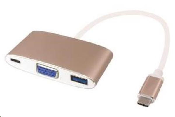 Prevodník PREMIUMCORD USB3.1 na VGA + USB3.0 + PD