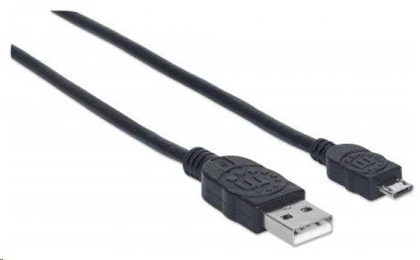 MANHATTAN vysokorýchlostný kábel USB pre zariadenia,  samec typu A /  samec typu Micro-B,  3 m,  čierny1