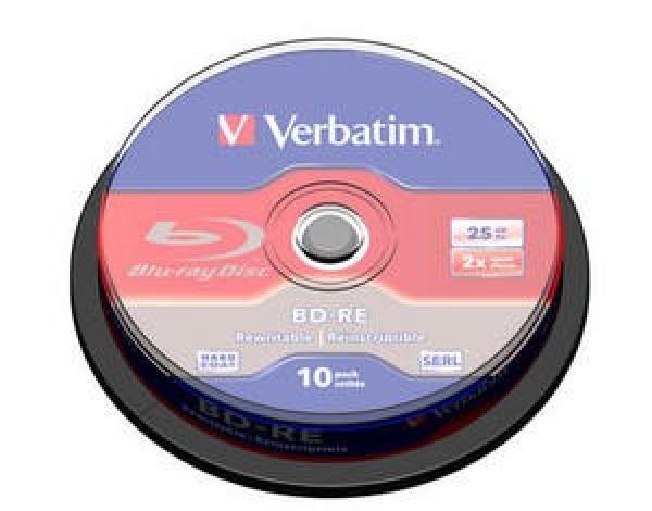 VERBATIM BD-RE SL(10-pack)Blu-Ray/ vreteno/ 2x/ 25GB