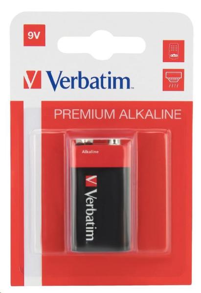 VERBATIM Alkalické baterie 9V,  1 PACK ,  6LR610