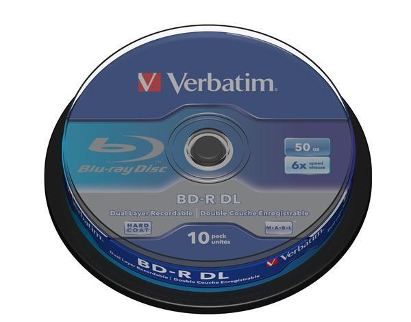 VERBATIM BD-R(10-pack)/ DualLayer/ spindle/ 6X/ 50GB